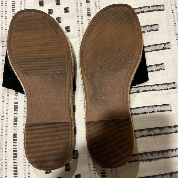 Old navy black espadrille flat slides - Picture 5 of 5